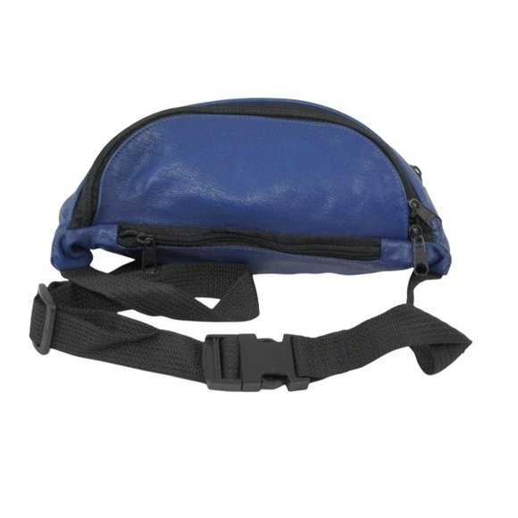 Fanny Pack, Cobalt Blue Leather, Waist Pack, Hip Purse, Retro Accessories Unisex - Picture 5 of 10